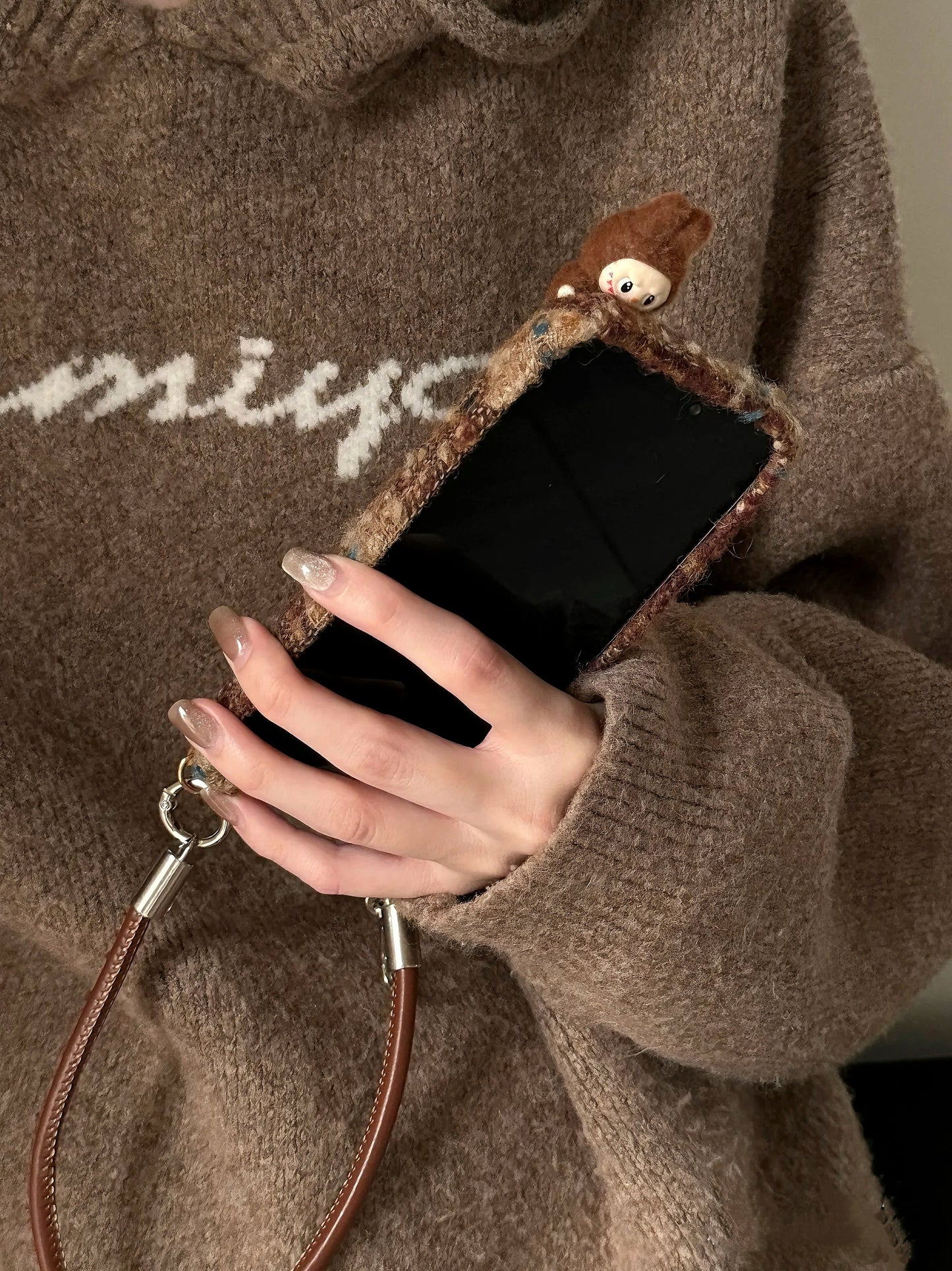 Labubu | Brown Plaid | Phone Case