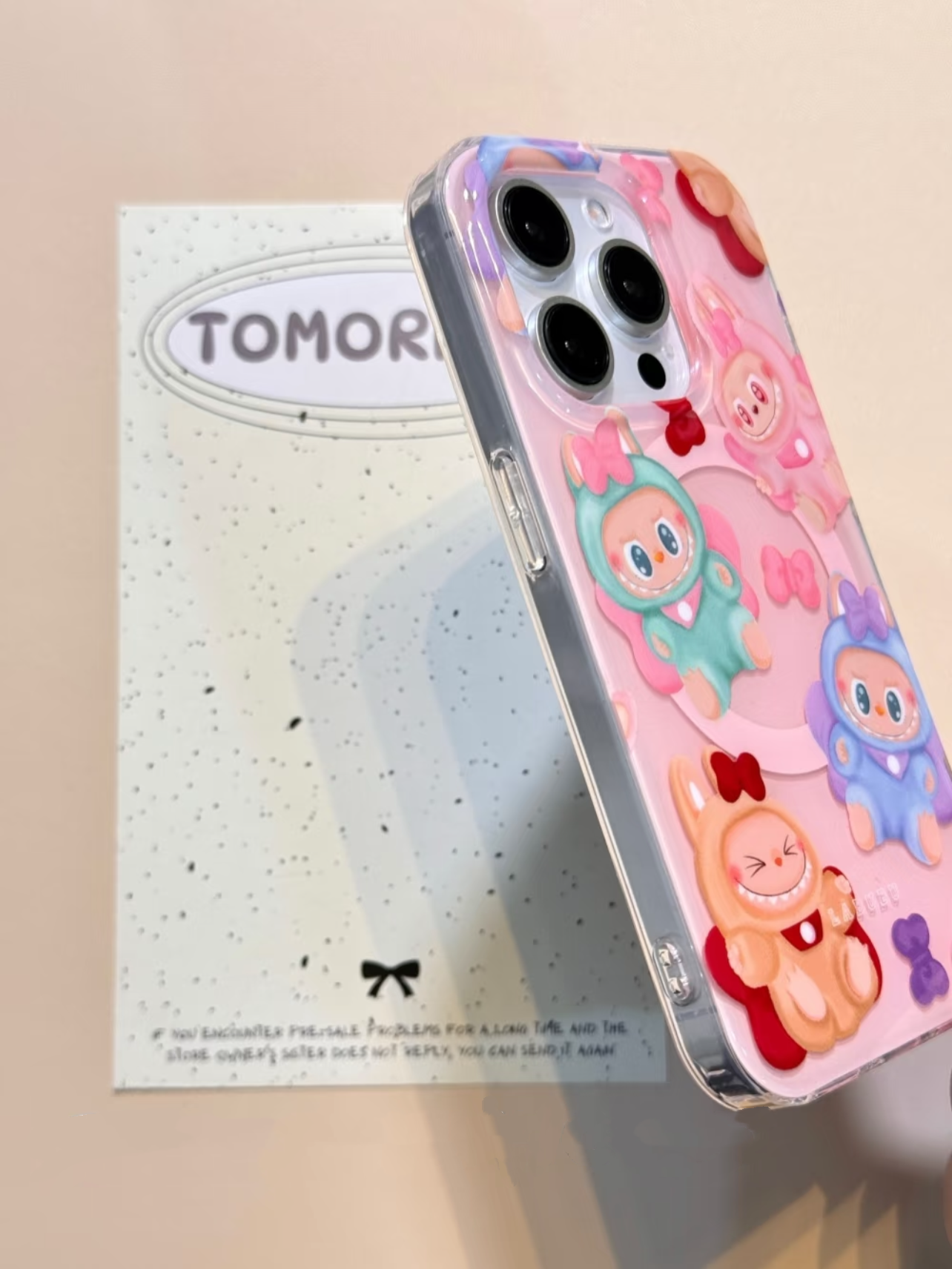 Pink Bowtie Labubu Phone Case