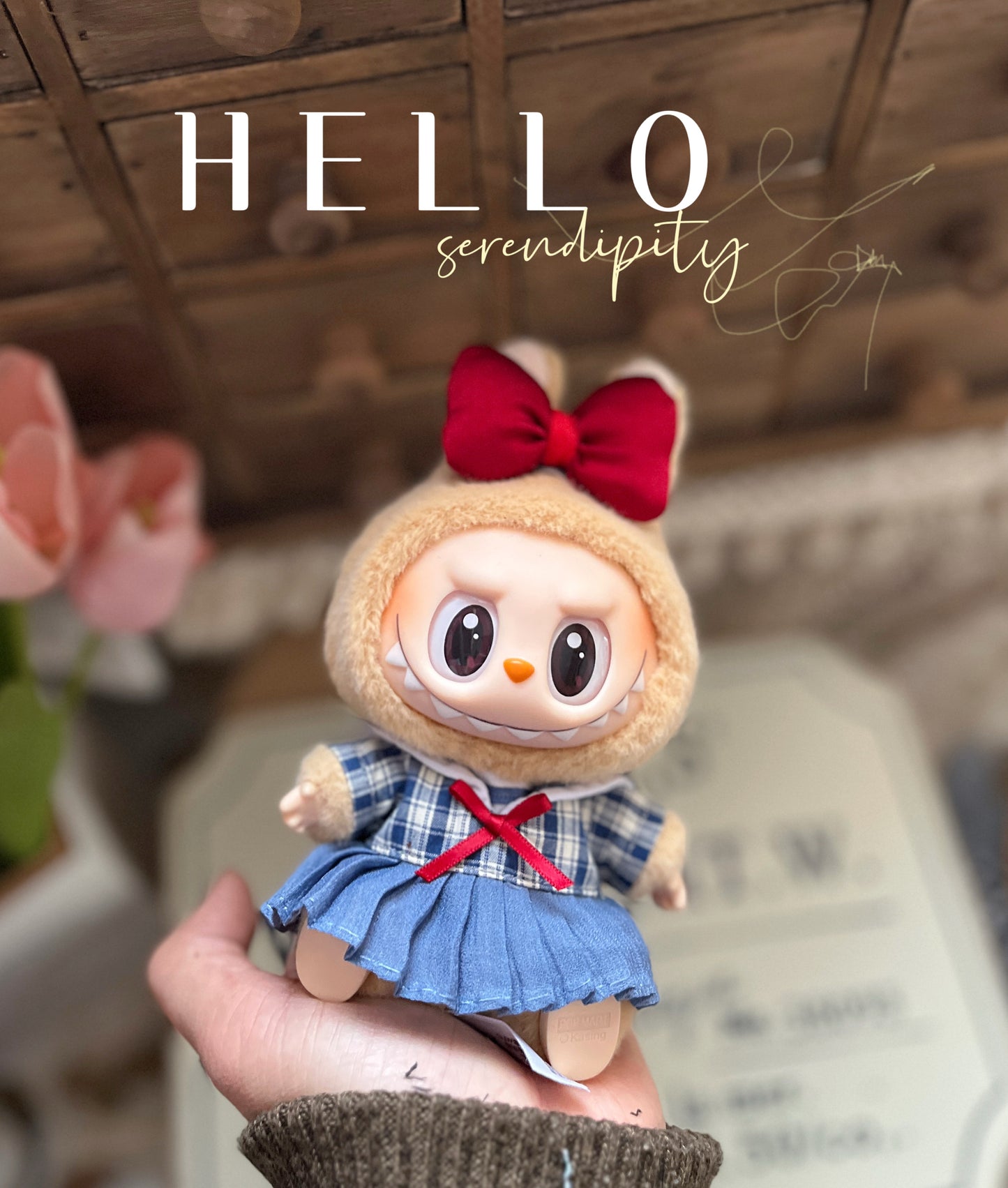 LABUBU Little Milan 17cm Sitting Party Macaron Vinyl Pendant Doll Clothes
