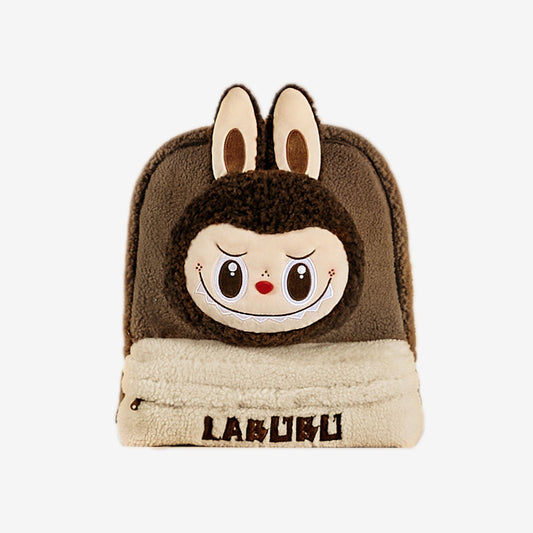 POPMART Classic Bag Series-LABUBU Berber Fleece Backpack (Brown)