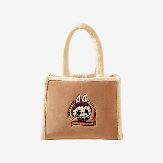 POP MART Classic Bag Series- LABUBU Plush Tote Bag (Brown)