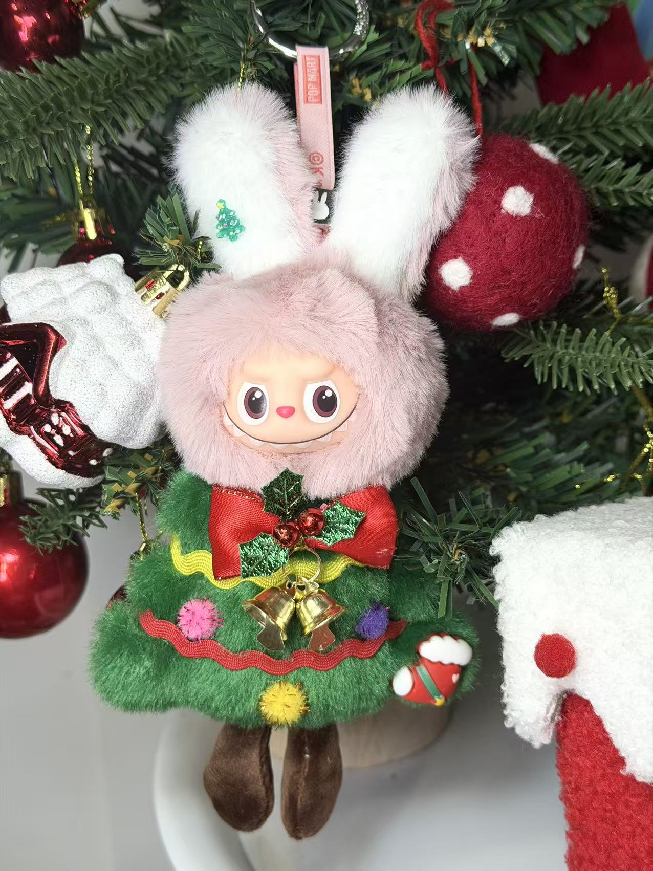 LABUBU X Santa Claus Retrofit Design Bunny Pendant