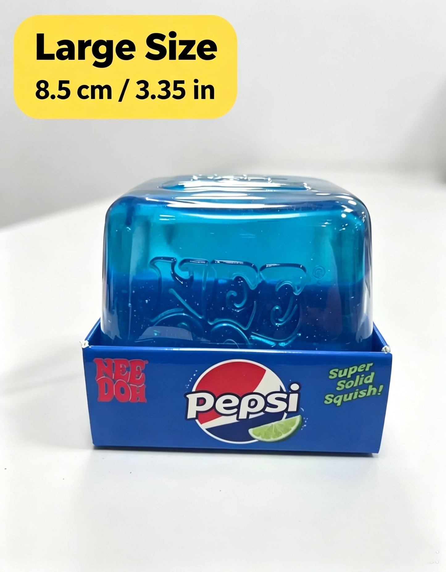 Large 8.5cm NeeDoh style Squishy Ice Cube Toy, Super Solid Squeeze Fidget Toy for Stress Relief