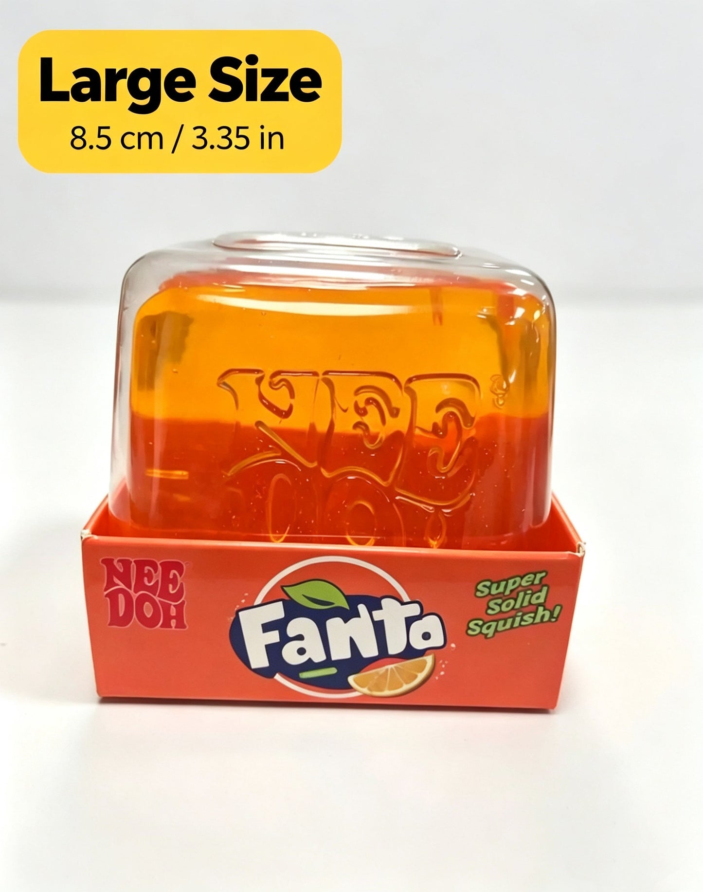 Large 8.5cm NeeDoh style Squishy Ice Cube Toy, Super Solid Squeeze Fidget Toy for Stress Relief
