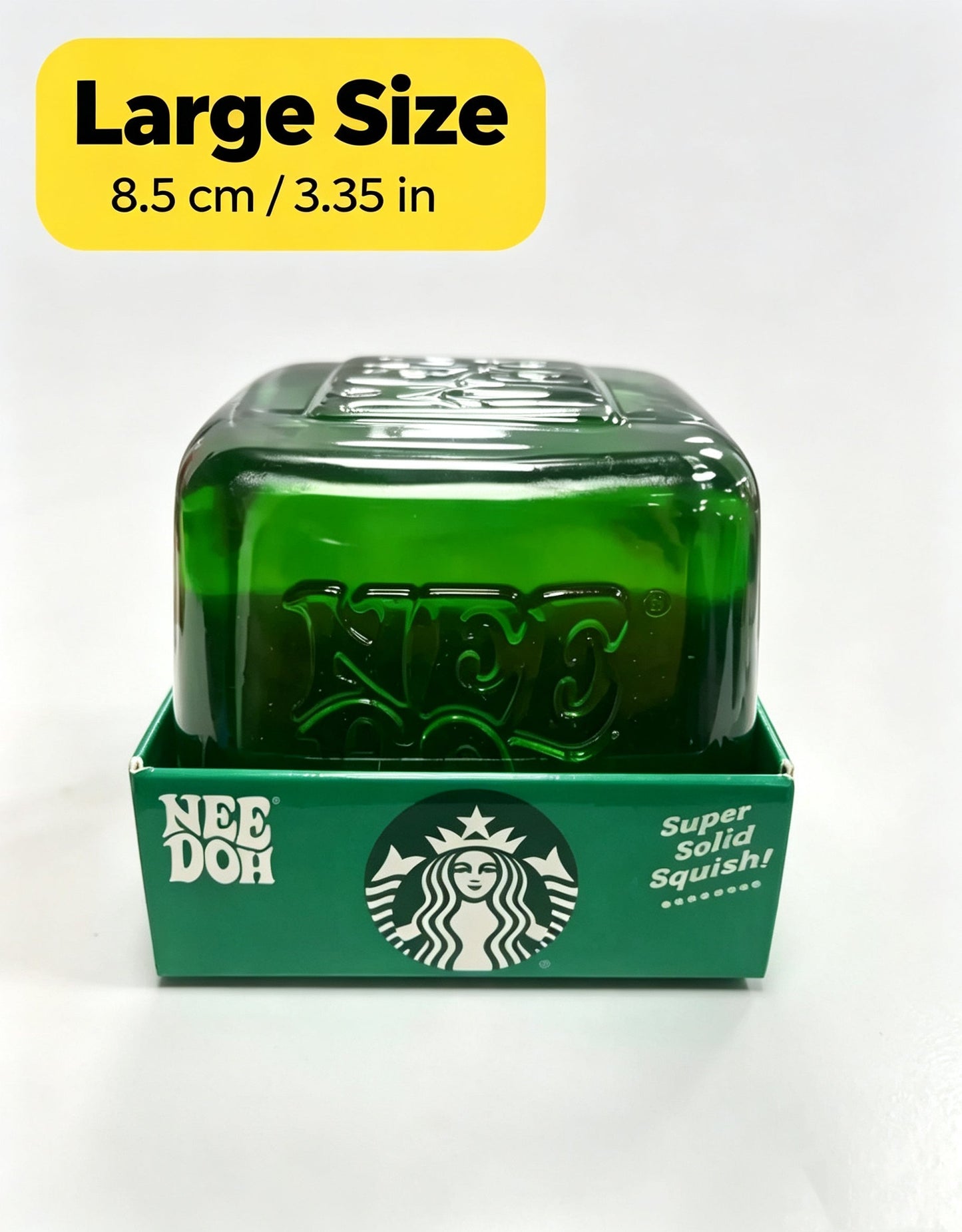 Large 8.5cm NeeDoh style Squishy Ice Cube Toy, Super Solid Squeeze Fidget Toy for Stress Relief