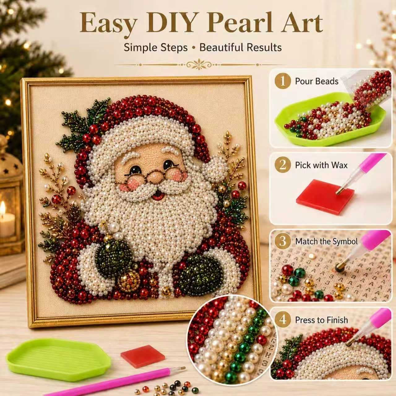 Handmade Pearl Painting Christmas Gift Decorations