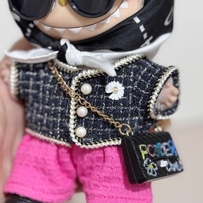 Labubu 17cm Outfit | K-Style Airport Look with Headscarf (GD Inspired)