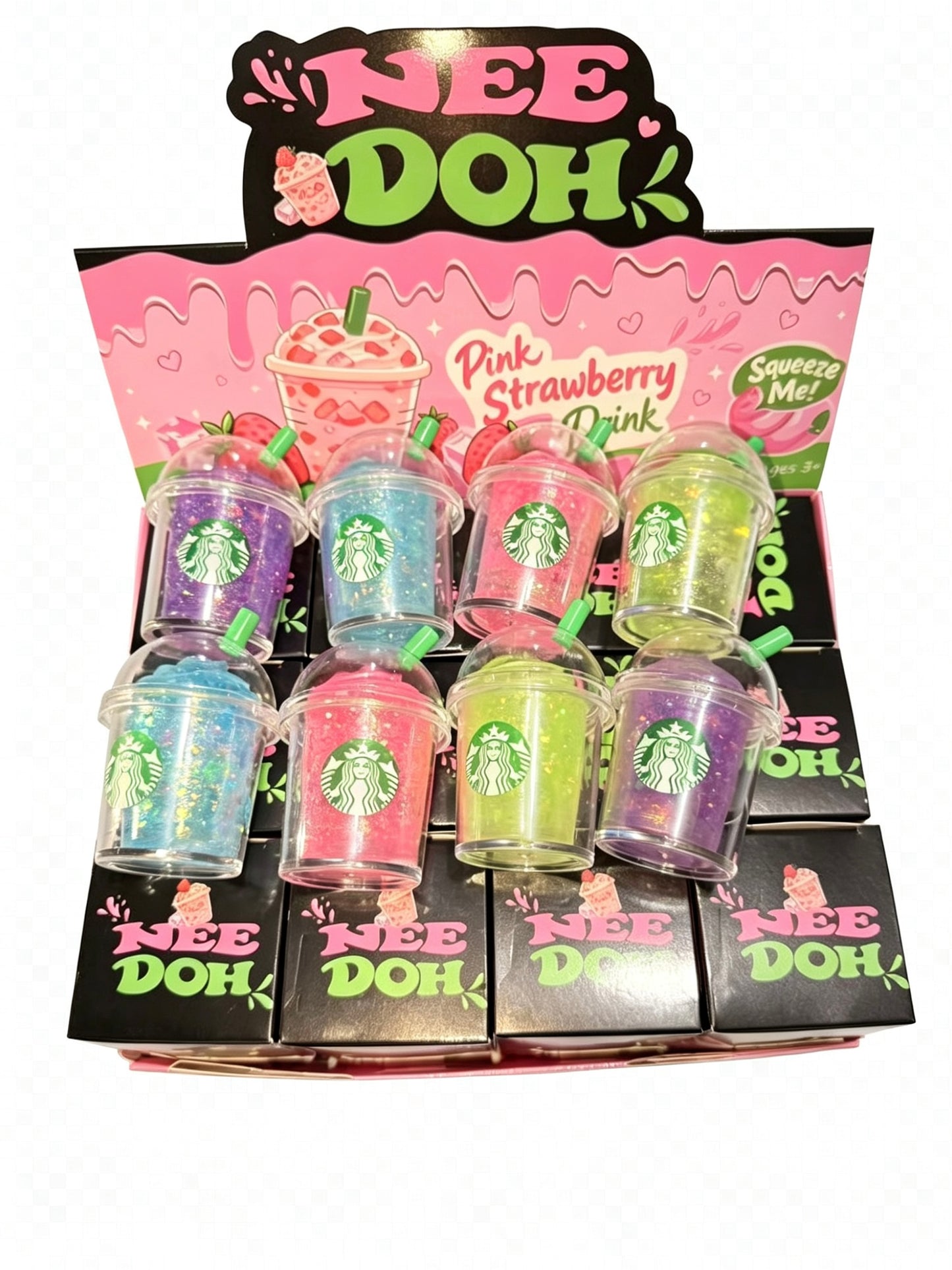 Needoh-style Drink Cup Stress Relief Squeeze Toy