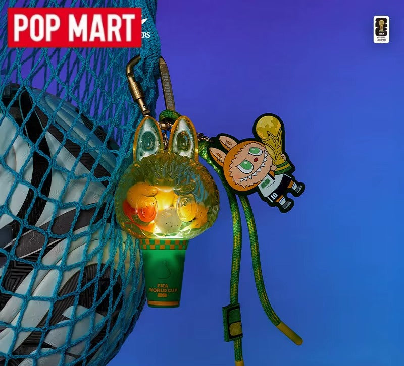 Labubu FIFA Mini Pendant Light Blind Box by POPMART | Portable Keychain Collectible Mystery Toy Gift