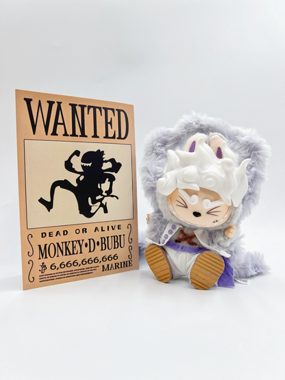 PopMart One Piece x Labubu Luffy Hidden Version Customized Vinyl Doll