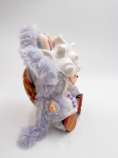 PopMart One Piece x Labubu Luffy Hidden Version Customized Vinyl Doll