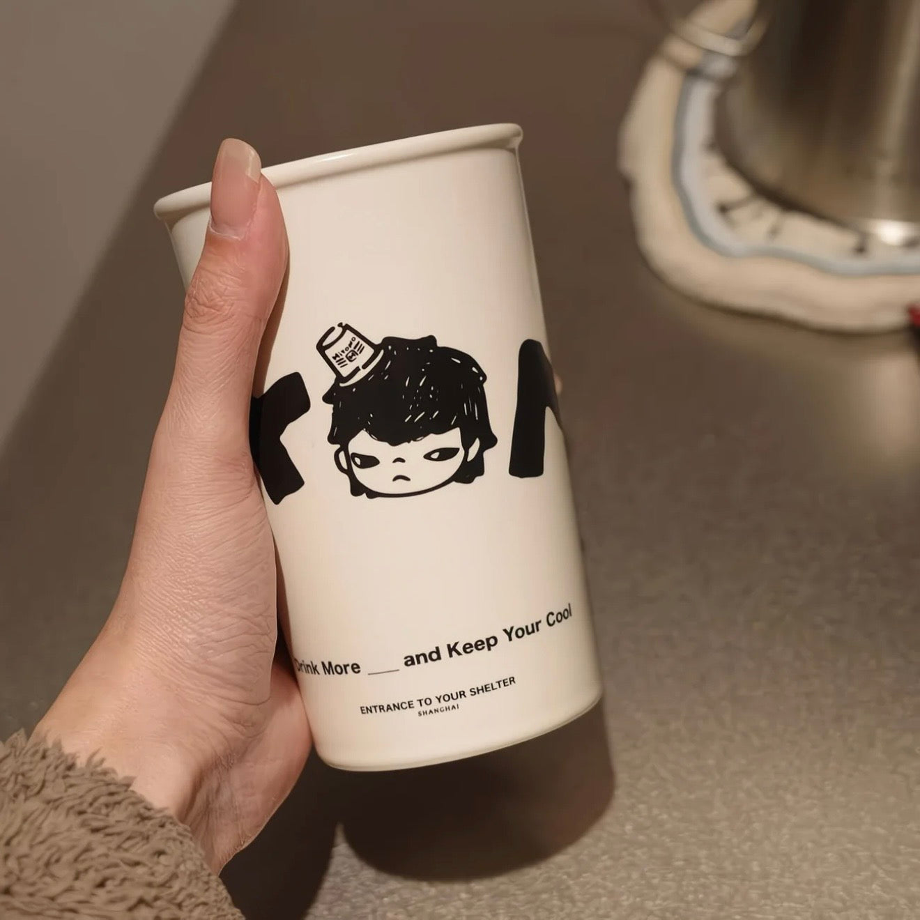 Hirono Convenience Store Roaming Series - Paper Cup Ceramic Mug (White)