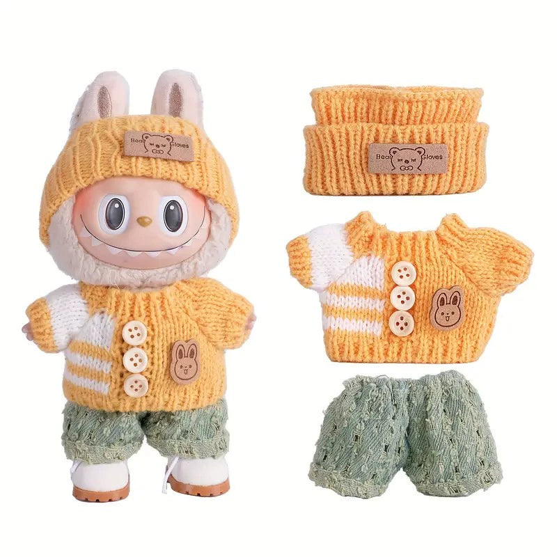 LABUBU doll clothes – sweater outfit set
