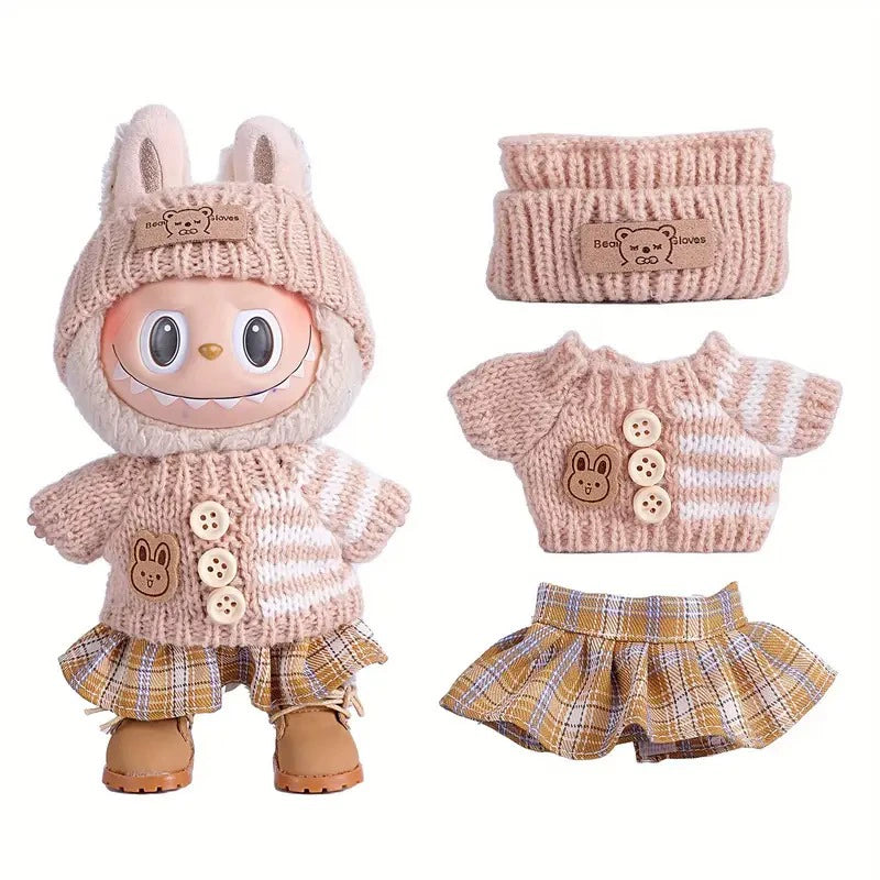 LABUBU doll clothes – sweater outfit set