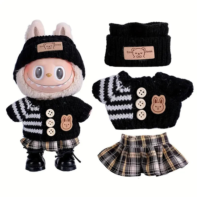 LABUBU doll clothes – sweater outfit set