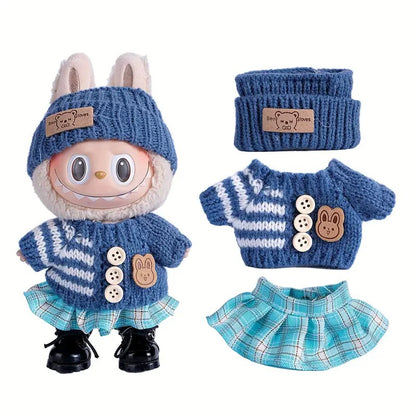 LABUBU doll clothes – sweater outfit set