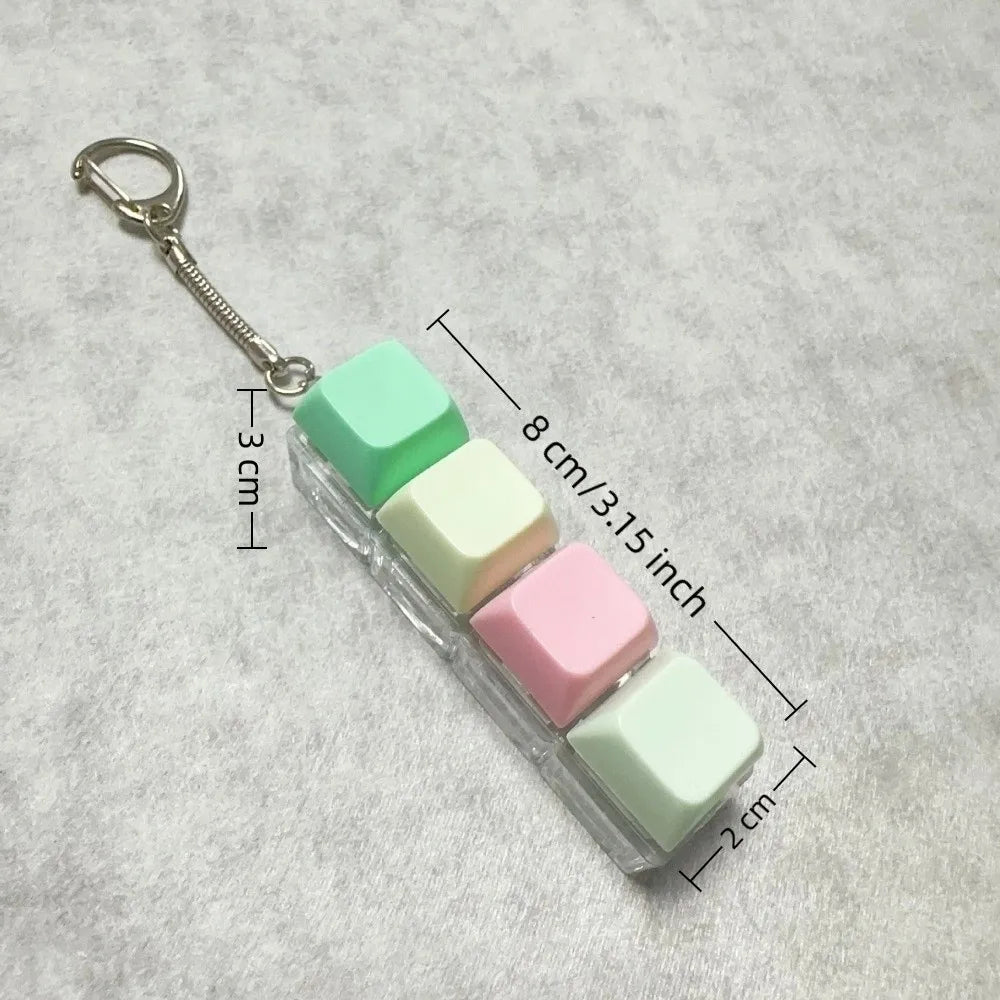 2/3/6/9 Keys Fidget Keycap Keychain, Adult Stress Relief Pinch Squeeze Toy Keyboard Button Gadget