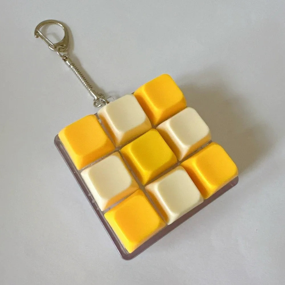 2/3/6/9 Keys Fidget Keycap Keychain, Adult Stress Relief Pinch Squeeze Toy Keyboard Button Gadget