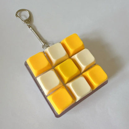 2/3/6/9 Keys Fidget Keycap Keychain, Adult Stress Relief Pinch Squeeze Toy Keyboard Button Gadget
