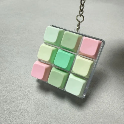2/3/6/9 Keys Fidget Keycap Keychain, Adult Stress Relief Pinch Squeeze Toy Keyboard Button Gadget