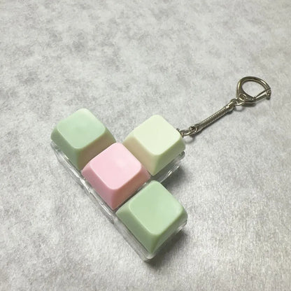 2/3/6/9 Keys Fidget Keycap Keychain, Adult Stress Relief Pinch Squeeze Toy Keyboard Button Gadget