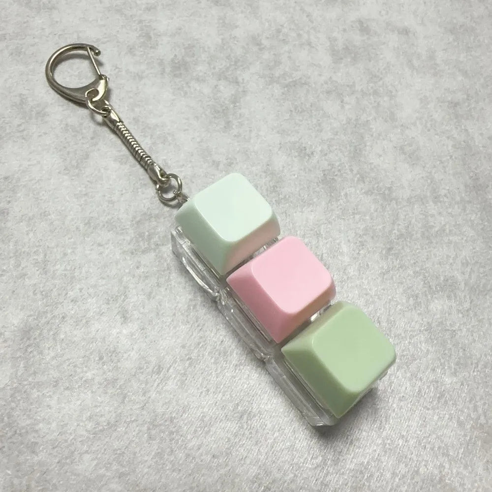 2/3/6/9 Keys Fidget Keycap Keychain, Adult Stress Relief Pinch Squeeze Toy Keyboard Button Gadget
