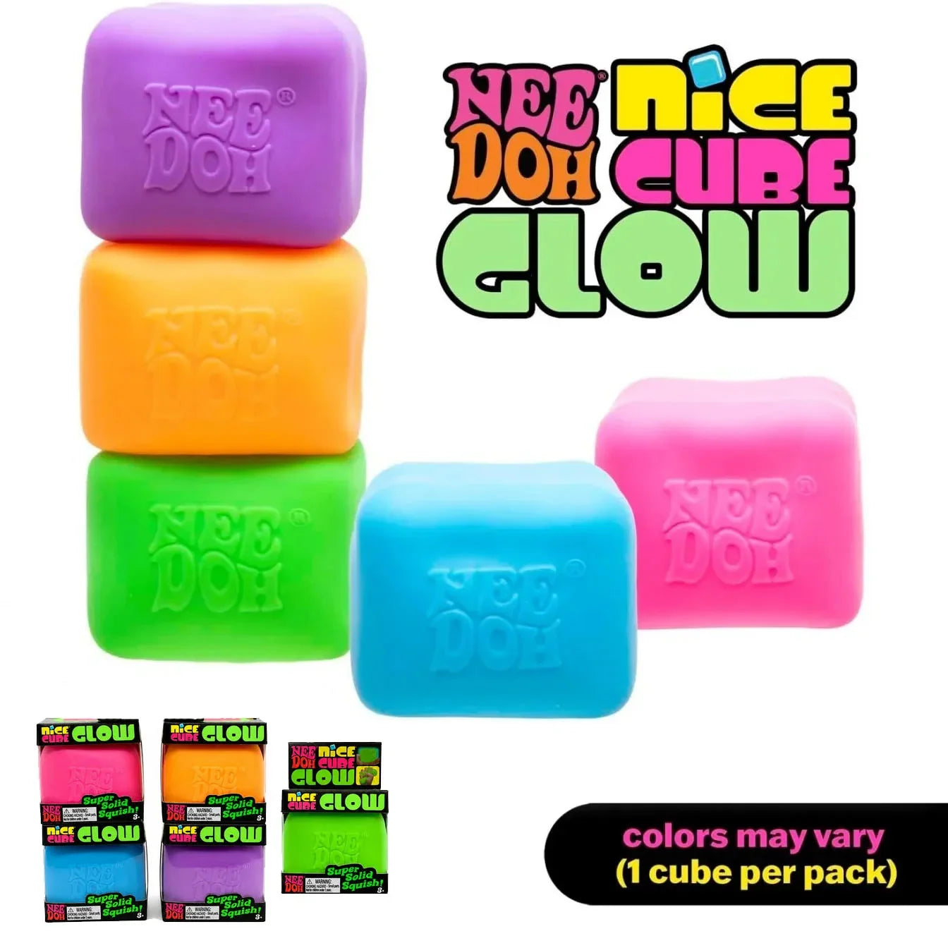Nee Doh Nice Cube Squishy Fidget Toy | Maltose Slow Rebound Stress Relief Ball