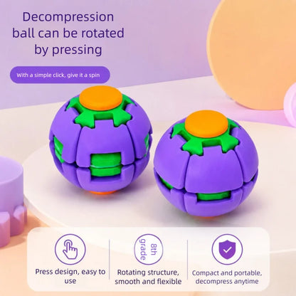 3D Printed Fidget Gear Ball Press Rotation Stress Relief Spiral Fidget Spinner Button Decompression Toy for Adults Kids