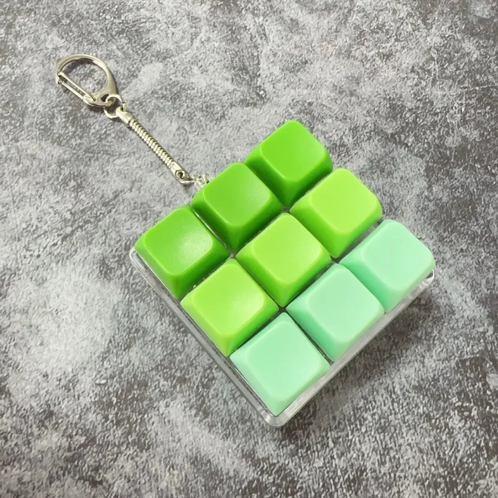 2/3/6/9 Keys Fidget Keycap Keychain, Adult Stress Relief Pinch Squeeze Toy Keyboard Button Gadget