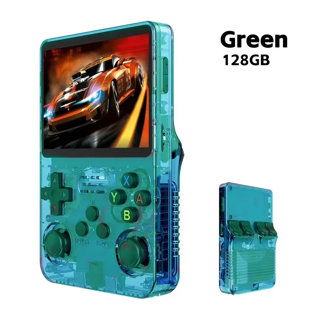 R36S Retro Handheld Game Console | ARKOS System 3.5" IPS Screen 128G Built-in Games Portable Pocket Video Player Gift for Boys