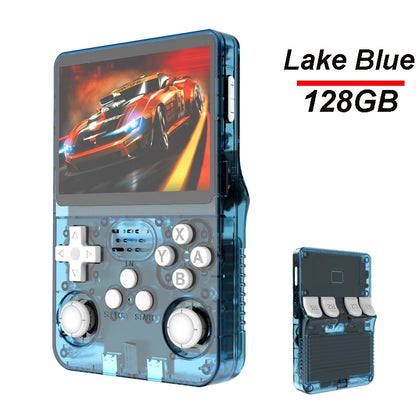 R36S Retro Handheld Game Console | ARKOS System 3.5" IPS Screen 128G Built-in Games Portable Pocket Video Player Gift for Boys