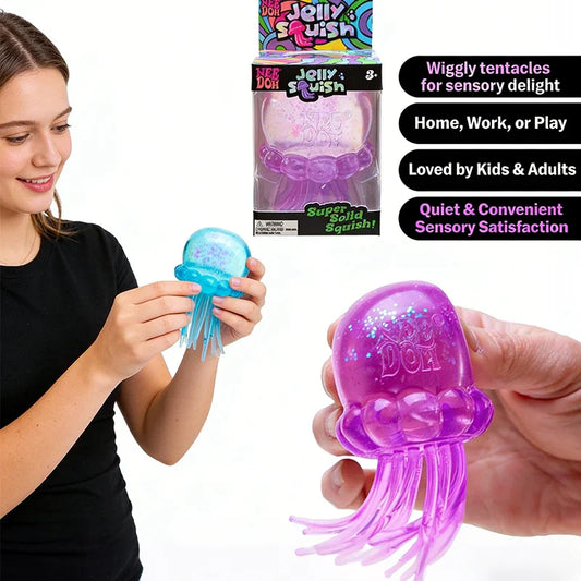 Jellyfish Squishy Fidget Toy, Stress Relief Squeeze Toy for Anxiety & Focus