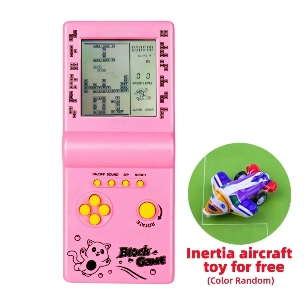 New Brick Game Console | Large Screen Nostalgic Puzzle Game, 23 Built-in Block Games, Adjustable Speed & Difficulty, Battery Powered (2 AA)