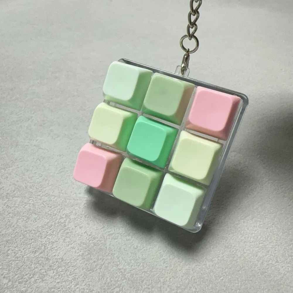 2/3/6/9 Keys Fidget Keycap Keychain, Adult Stress Relief Pinch Squeeze Toy Keyboard Button Gadget