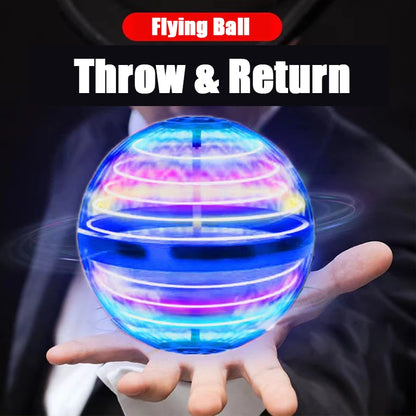 360° Rotating Hover Flying Orb, Hand Sensor LED Boomerang Flying Ball, Indoor & Outdoor Fun Toy Gift for Kids
