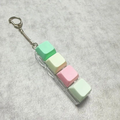 2/3/6/9 Keys Fidget Keycap Keychain, Adult Stress Relief Pinch Squeeze Toy Keyboard Button Gadget