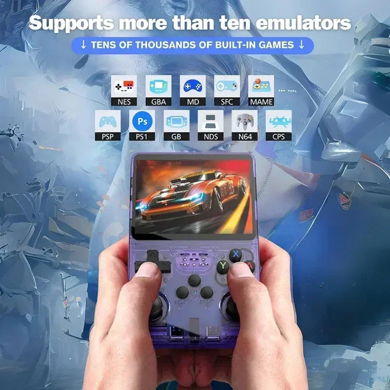 R36S Retro Handheld Game Console | ARKOS System 3.5" IPS Screen 128G Built-in Games Portable Pocket Video Player Gift for Boys