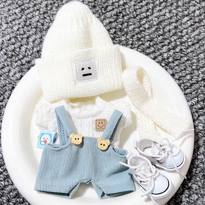 Doll Cloth Sporty Bear Overalls Set