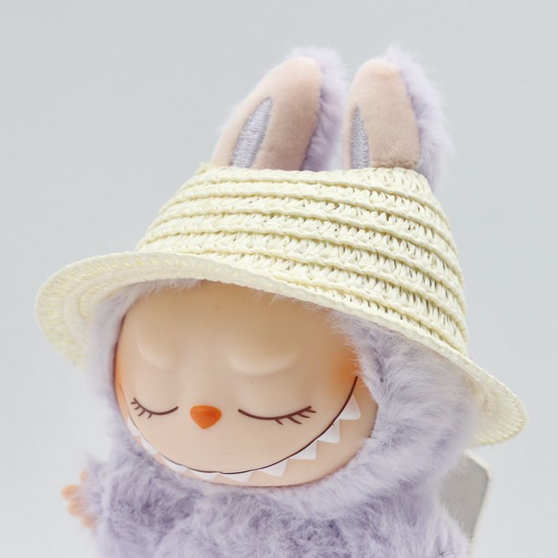 Doll Cloth Sunshade Straw Hat For Labubu