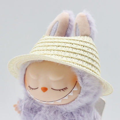 Doll Cloth Sunshade Straw Hat For Labubu