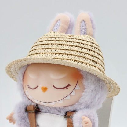 Doll Cloth Sunshade Straw Hat For Labubu