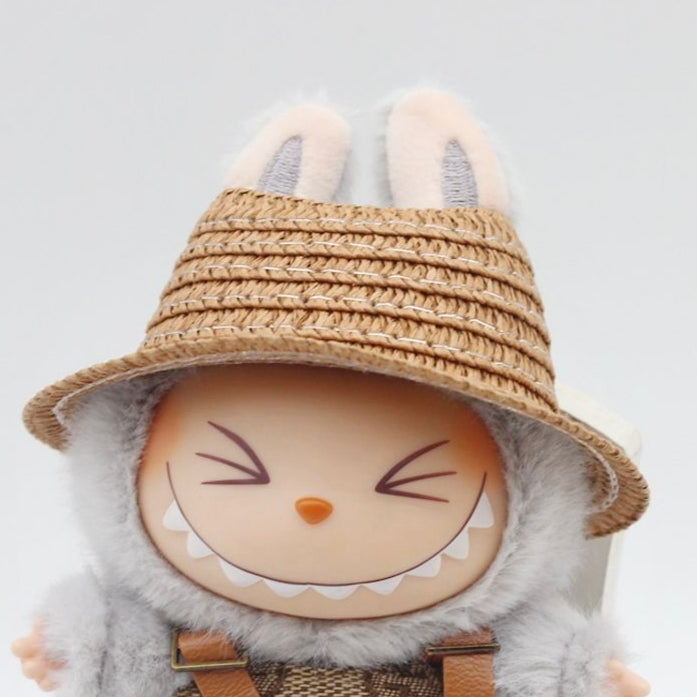 Doll Cloth Sunshade Straw Hat For Labubu