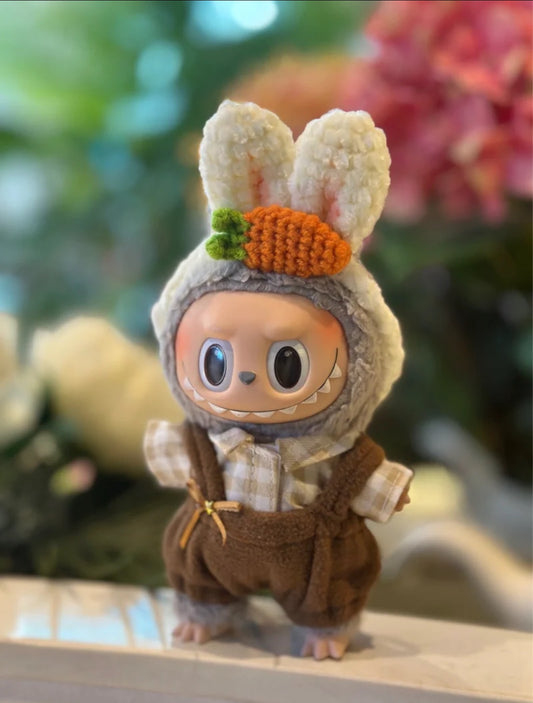 Labubu Carrot - themed 3 - piece Doll Clothing Set