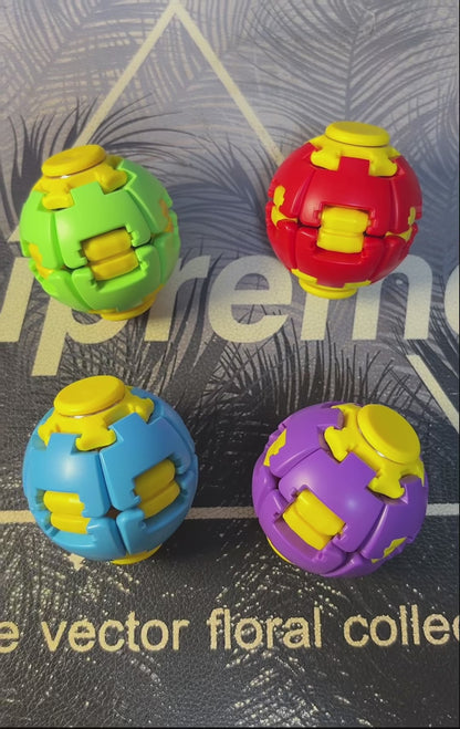 3D Printed Fidget Gear Ball Press Rotation Stress Relief Spiral Fidget Spinner Button Decompression Toy for Adults Kids